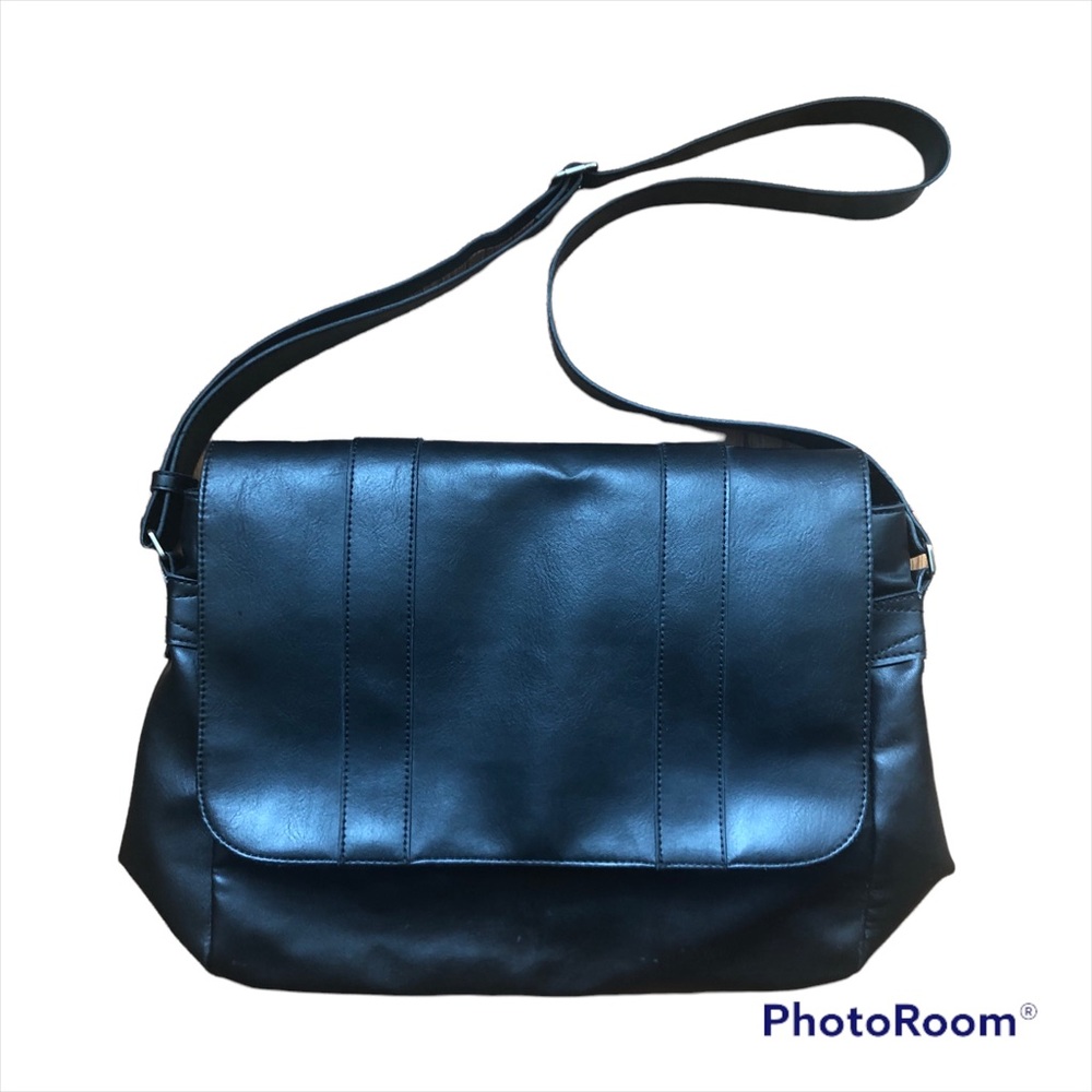 Aldo Satchel Bag, 13”x12”x4.25”, Black - Cruelty-free Synthetic Leather - GUC!